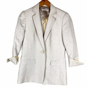 T Tahari Blaine Linen Single Button Blazer 4